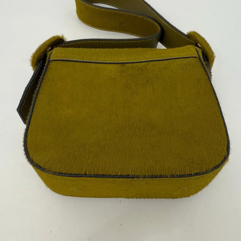 Tory Burch Sawyer Calf Hair Mini Shoulder Bag in Olive Green